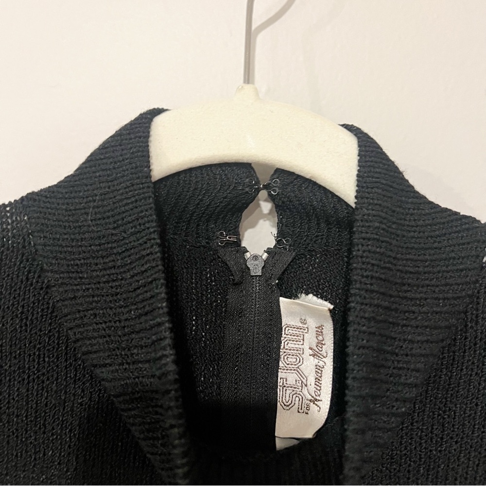 St. John Black Knit Pocket Front Dress - Picture 4 of 6